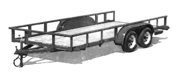 8' Wide Tandem Axle Utility Trailer