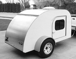 Image of the completed 5x8 teardrop trailer.