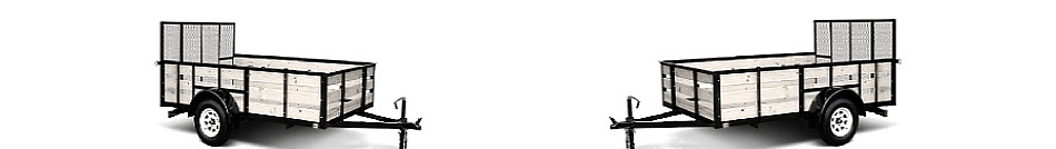 6' Wide single axle utility trailers.