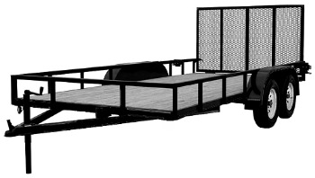 Image of 7' wide utility trailer with 4' ramp gate.