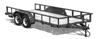 Image of the 8x16 flatbed utility trailer.